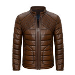 Adrian Leather Jacket // Chestnut (XL)