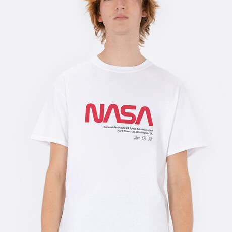 Red NASA Location Icon T-Shirt // White (Small)