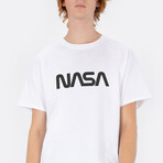 Black NASA Worm T-Shirt // White (Small)
