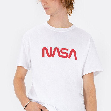 Red NASA Worm T-Shirt // White (Small)