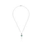 Platinum Diamond + Emerald Necklace // 16" // Pre-Owned