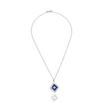Platinum Diamond + Sapphire Necklace // 16" // Pre-Owned