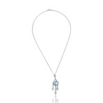 18K White Gold Diamond + Aquamarine Pendant Necklace // 16" // Pre-Owned