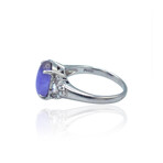 Platinum Diamond + Lavender Jade Ring // Ring Size: 9 // Pre-Owned
