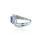 Platinum Diamond + Sapphire Ring // Ring Size: 6.5 // Pre-Owned