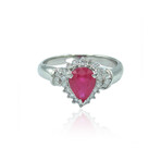 Platinum Diamond + Ruby Ring // Ring Size: 7 // Pre-Owned