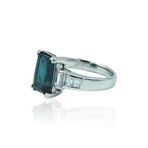 Platinum Diamond + Green Tourmaline Ring // Ring Size: 6.25 // Pre-Owned