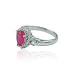Platinum Diamond + Ruby Ring // Ring Size: 7 // Pre-Owned