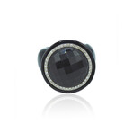 18k White Gold Diamond + Onyx Ring // Ring Size: 7 // Pre-Owned