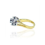 18K Yellow Gold + 18k White Gold Diamond + Sapphire Ring // Ring Size: 5.25 // Pre-Owned