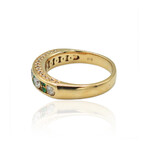 18K Rose Gold Diamond + Emerald Ring // Ring Size: 7.5 // Pre-Owned