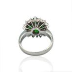 Platinum Diamond + Jade Ring // Ring Size: 6.25 // Pre-Owned