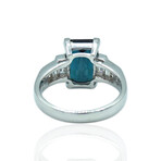 Platinum Diamond + Green Tourmaline Ring // Ring Size: 6.25 // Pre-Owned