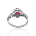 Platinum Diamond + Ruby Ring // Ring Size: 7 // Pre-Owned
