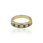 18K Rose Gold Diamond + Emerald Ring // Ring Size: 7.5 // Pre-Owned