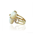 18K Yellow Gold Diamond + Pearl Ring // Ring Size: 6.5 // Pre-Owned