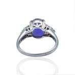 Platinum Diamond + Lavender Jade Ring // Ring Size: 9 // Pre-Owned