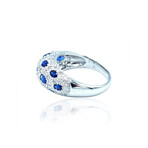 18K White Gold Diamond + Oval Sapphire Ring // Ring Size: 7.5 // Pre-Owned