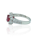 Platinum Diamond + Ruby Ring // Ring Size: 6.5 // Pre-Owned
