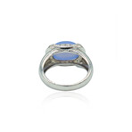 18K White Gold Diamond + Chalcedony Ring // Ring Size: 6.25 // Pre-Owned