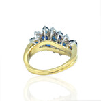 18K Yellow Gold + 18k White Gold Diamond + Sapphire Ring // Ring Size: 5.25 // Pre-Owned