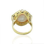 18K Yellow Gold Diamond + Pearl Ring // Ring Size: 5.75 // Pre-Owned