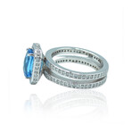 18K White Gold Diamond + Topaz Ring // Ring Size: 5.5 // Pre-Owned