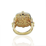 18K Yellow Gold Diamond + Pearl Ring // Ring Size: 6.5 // Pre-Owned