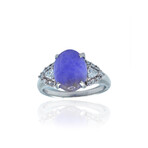 Platinum Diamond + Lavender Jade Ring // Ring Size: 9 // Pre-Owned