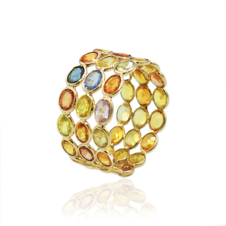 14K Yellow Gold Multi-Sapphire Ring // Ring Size: 7.25 // Pre-Owned