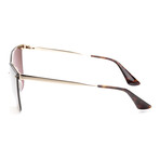Women's PR68TS-ZVN5N263 Polarized Sunglasses // Pale Gold + Dark Brown + Gold