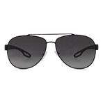 Men's PS55QS-1AB5W162 Linea Rossa Polarized Sunglasses // Black + Gray