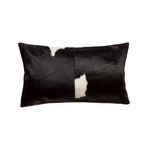 Torino Kobe Cowhide Pillow // 12" X 20" (Black + White)