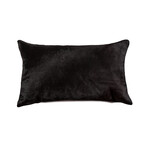Torino Cowhide Pillow // 12" X 20" (Black)