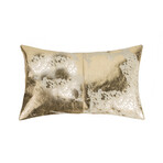 Torino Scotland Cowhide Pillow // 12" X 20" (Silver + Gray)