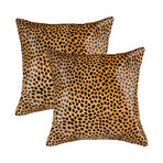 2-Pack Torino Togo Cowhide Pillow // 18" X 18" (Leopard)
