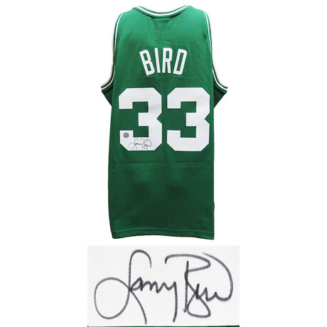Larry Bird // Signed Boston Celtics Green Mitchell & Ness NBA