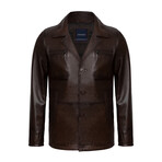 Hunter Leather Jacket // Brown (L)