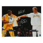 Larry Bird & Magic Johnson // Signed Celtics Bird Retirement Night 16x20 Photo