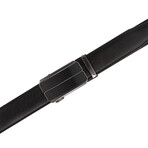 Men's Genuine Leather Ratchet Dress Belt with Automatic Buckle // Black