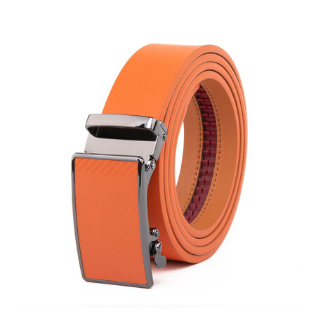 Tyson Ratchet Dress Belt + Click Sliding Buckle // Orange