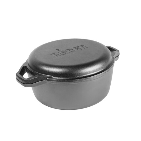 Lodge 6 QT Chef Style Double Dutch Oven + Lid/Grill Pan