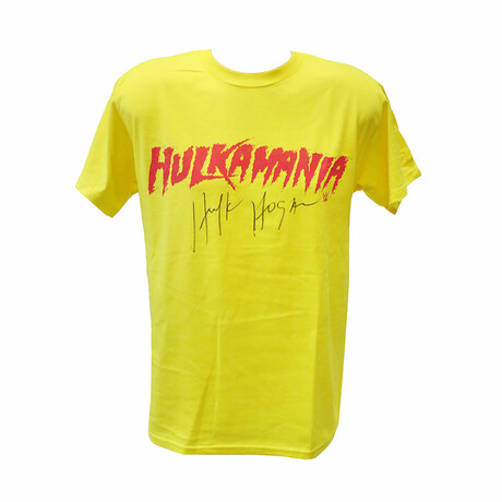 Hulk Hogan // Signed Hulkamania Yellow Wrestling T-Shirt