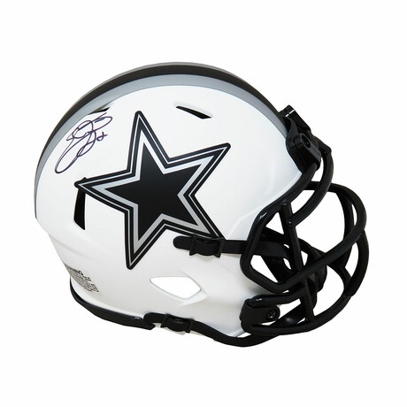 Emmitt Smith // Dallas Cowboys // Signed Lunar Eclipse White Matte Riddell Speed Mini Helmet