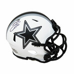Emmitt Smith // Dallas Cowboys // Signed Lunar Eclipse White Matte Riddell Speed Mini Helmet