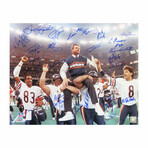 1985 Chicago Bears Team // Signed Super Bowl XX Ditka Carried Off Field 16x20 Photo // 23 Signatures