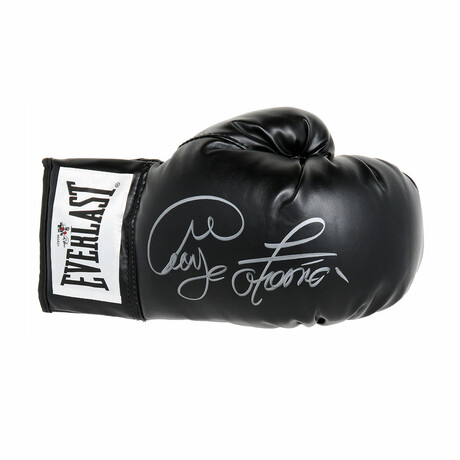 George Foreman // Signed Everlast Black Full Size Boxing Glove