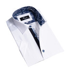 Jason Short Sleeve Button-Up Shirt // Solid White (5XL)