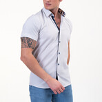 Isaiah Short Sleeve Button-Up Shirt // Bright White (M)