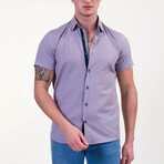 European Premium Quality Short Sleeve Shirt // Grayish Blue (M)